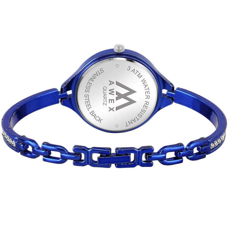 Awex Full Blue Diamond Bracelet Design Analog Watch - For Women
